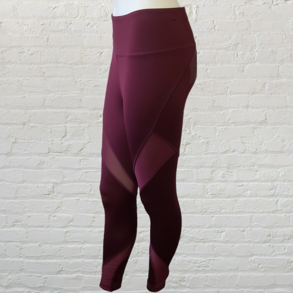 Urban Planet medium Infinite high rise burgundy mesh active leggings